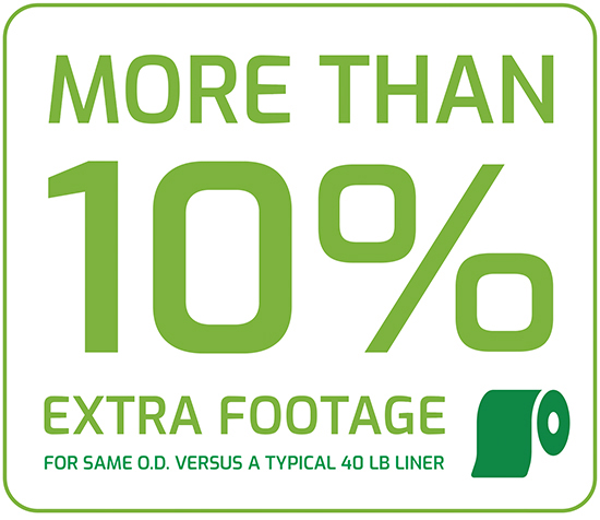 Glassine release liner provides 10% extra footage
